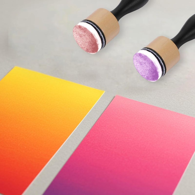 guduling 13 Pcs Ink Blending Brushes,Flat Head Round Ink Blending Tool and 12 Pcs Replacement Refill Sponge Domed Foam Pads Art Supplies for Scrapbooking Painting Drawing Art Supplies Distressing - Image 5